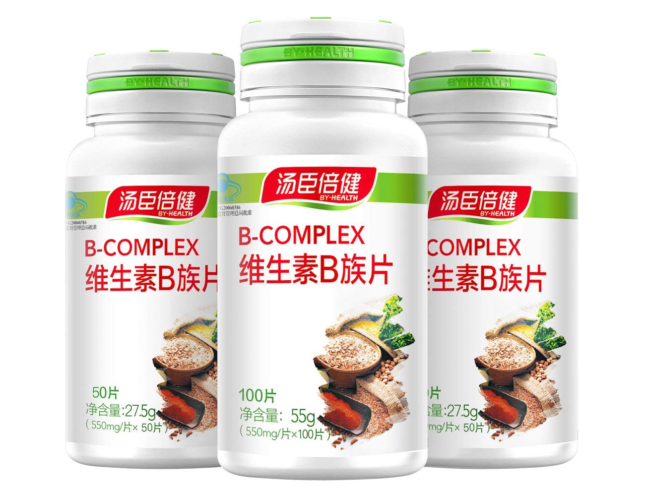 汤臣倍健 维生素B族片100片+维生素B50片/瓶*2