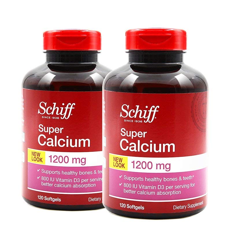 Schiff 旭福 舒钙软胶囊1200mg 120粒*2 钙片