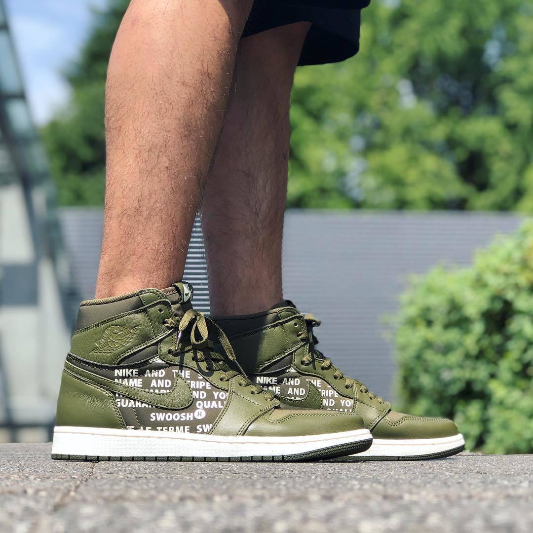 Air Jordan 1 橄榄绿/字体弹幕
