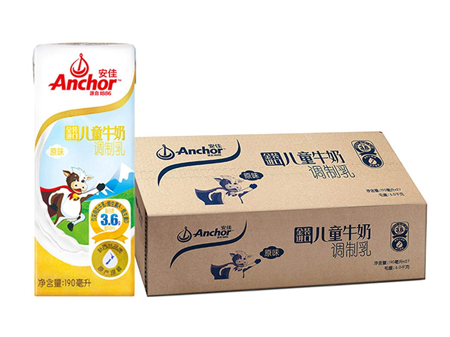 安佳Anchor金装儿童牛奶190ml*27