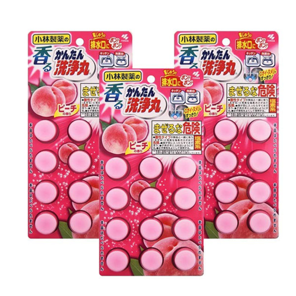 小林制药下水道管道疏通蜜桃味泡腾片12片/个*3
