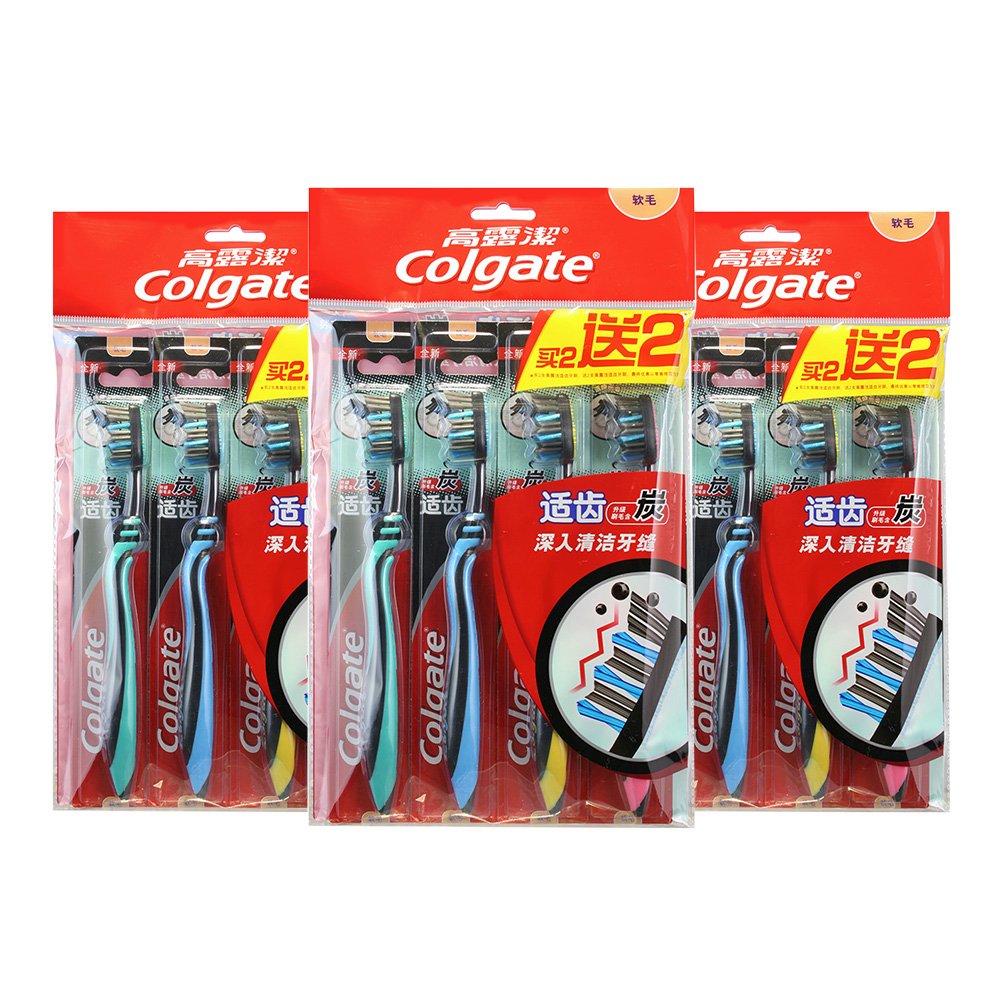 Colgate 高露洁 适齿炭多效牙刷×12