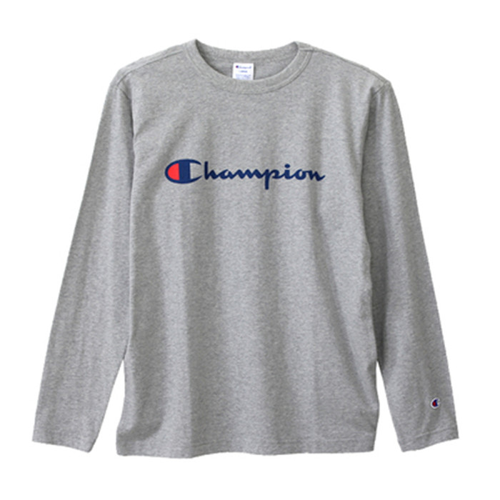 Champion 字母印花刺绣长袖T恤