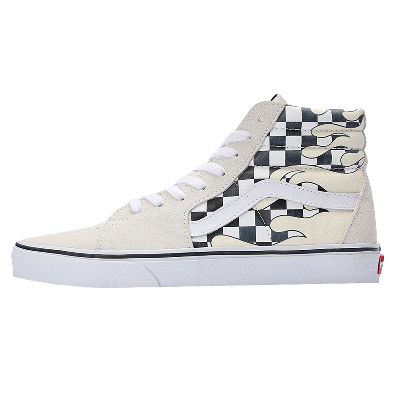 Vans SK8-Hi Classic 灰白火焰棋格