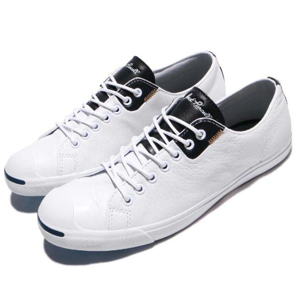 Converse Jack Purcell 纯白黑鞋舌