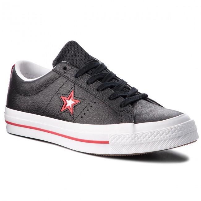 Converse One Star 黑红皮革