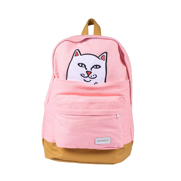 Ripndip Lord Nermal 纯色拼接印花双肩包