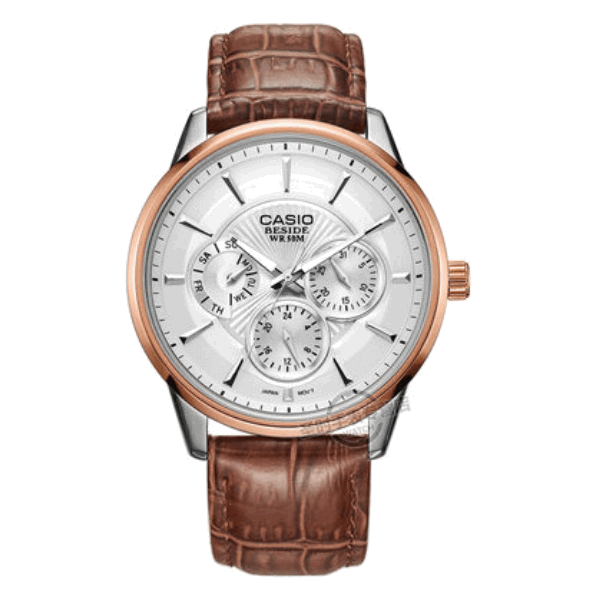 卡西欧手casio 商务休闲皮带手表 BEM-302L-7A  默认配色