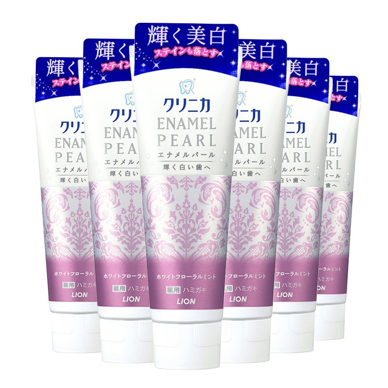 狮王 齿力佳 酵素珍珠亮白 花香薄荷牙膏 130g*6