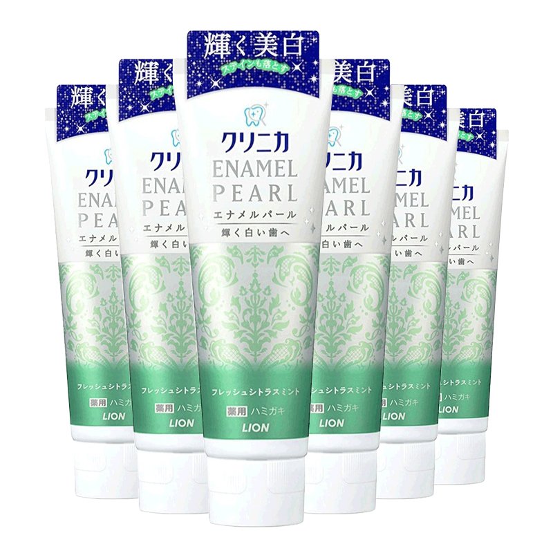 狮王 齿力佳 珍珠美白酵素牙膏 清新柑橘薄荷 130g*6
