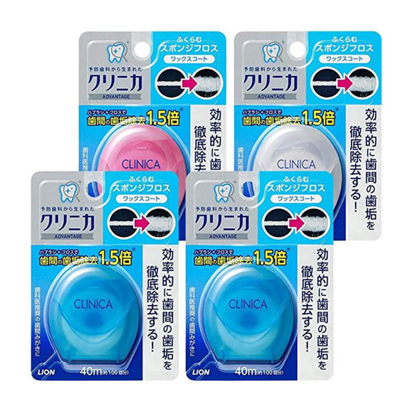 日本狮王 CLINICA 尼龙质遇水膨胀牙线 40m*4个