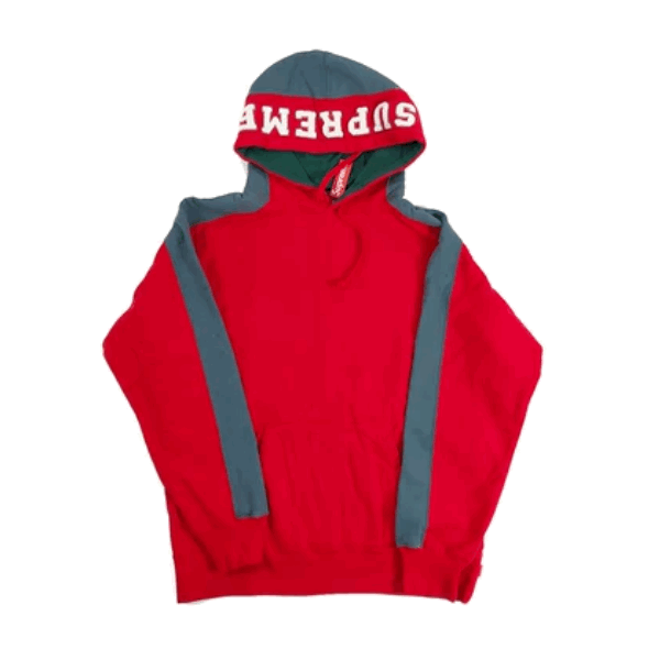 Supreme 18FW PANELED HOODED 拼接LOGO卫衣