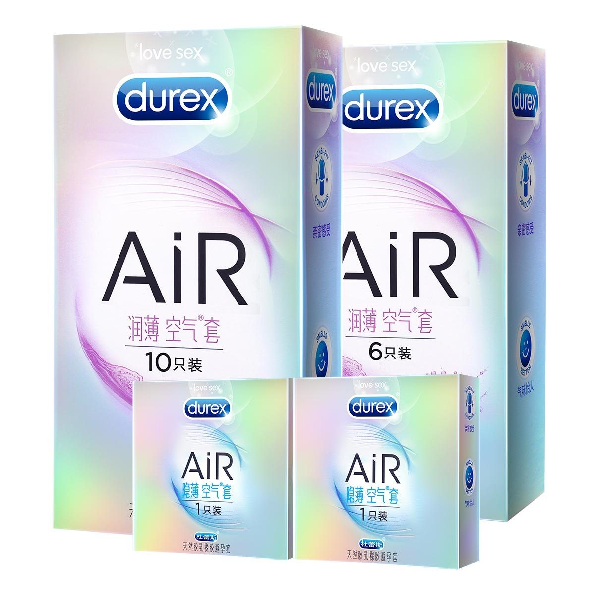 杜蕾斯 避孕套 AiR润薄幻隐装16只+至薄幻隐装2只