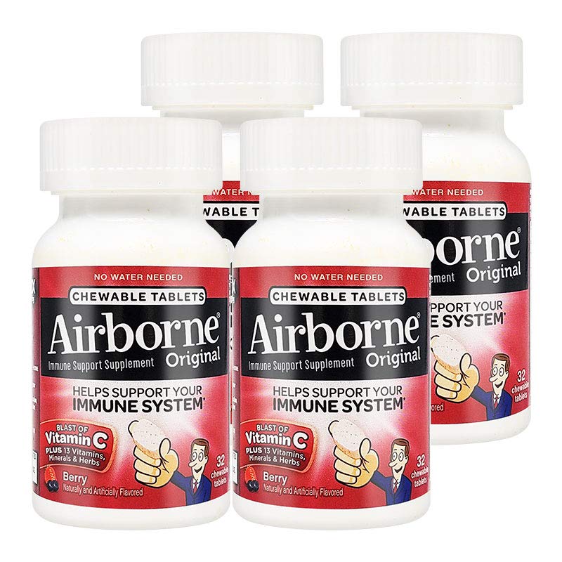 旭福 Airborne艾维维生素C泡腾片 莓果味4瓶装