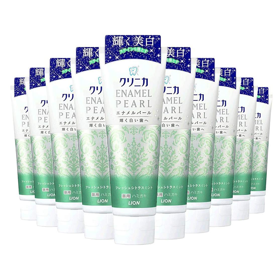 狮王 齿力佳 珍珠美白酵素牙膏 清新柑橘薄荷 130g*10