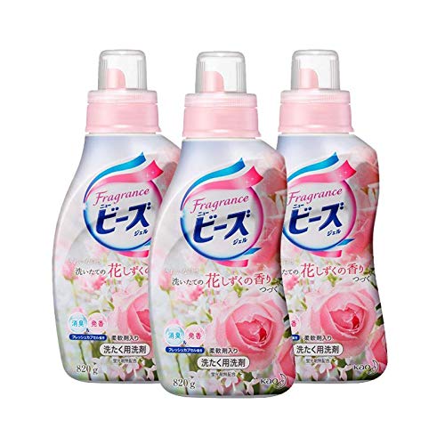 花王 天然柔顺剂洗衣液 玫瑰果香 820克 3件装