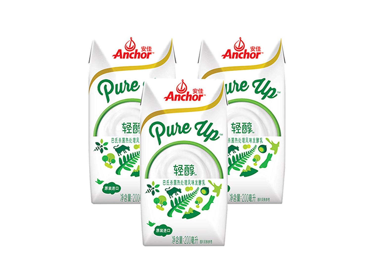安佳 轻醇巴氏杀菌热处理风味发酵乳200ml*12