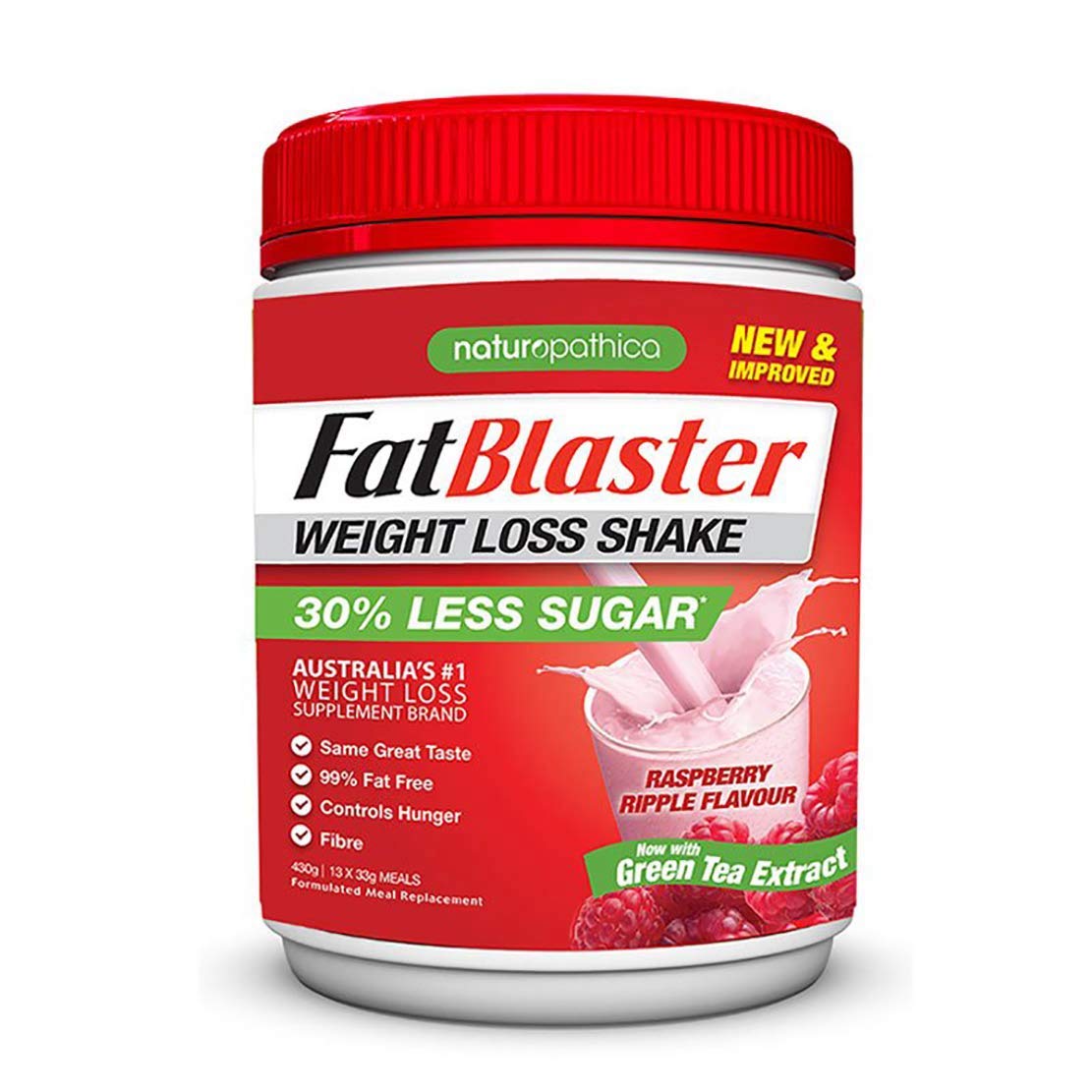 FatBlaster 代餐奶昔30% 少糖 覆盆子莓味 430g