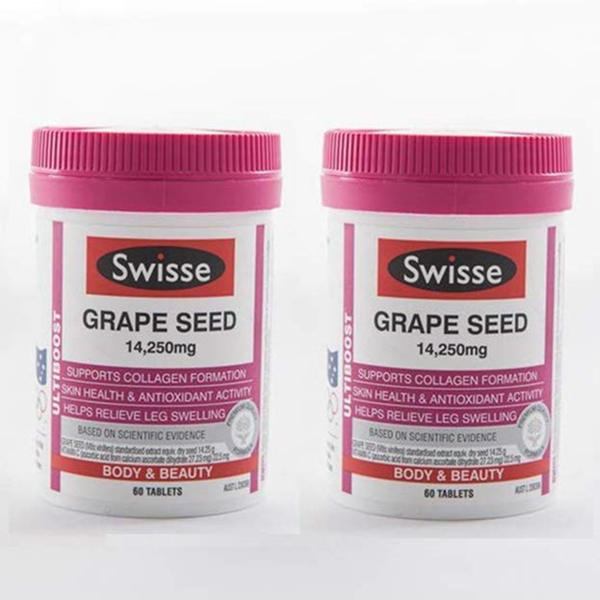 SWISSE 葡萄籽片60片2瓶装