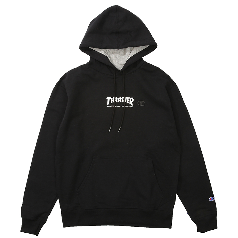 Thrasher X Champion 火焰刺绣帽衫