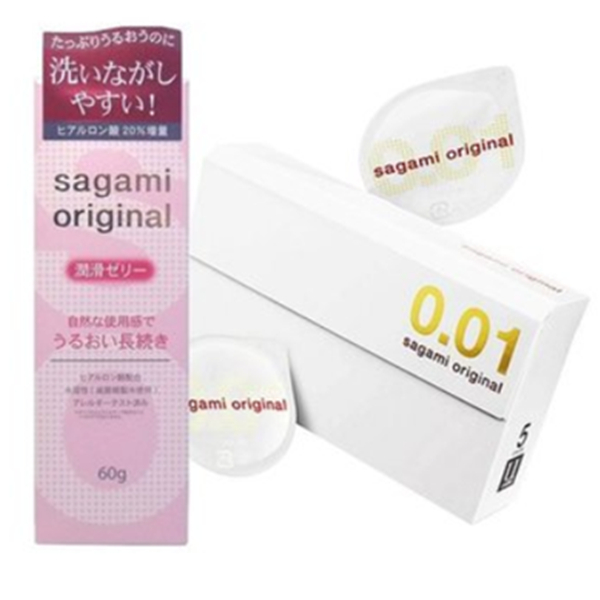 相模001超薄避孕套安全套5只+水溶性润滑剂60g