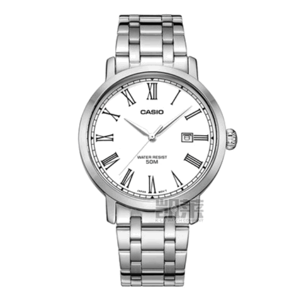 卡西欧casio 简约时尚皮钢带非机械男表