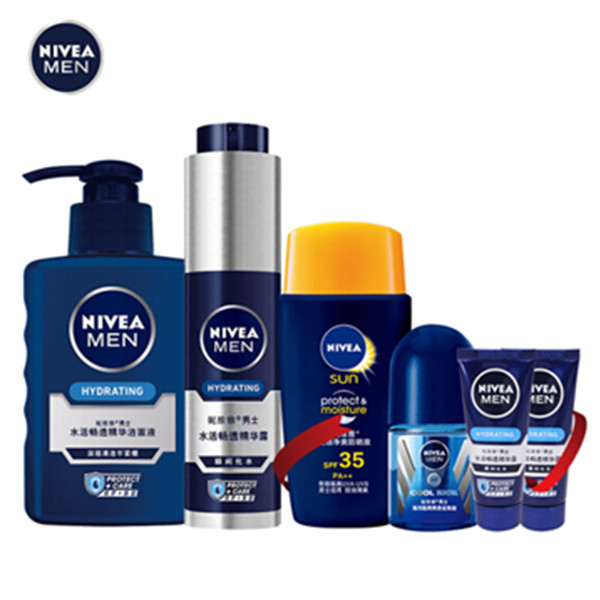 妮维雅(NIVEA)型男保湿防晒套装*2