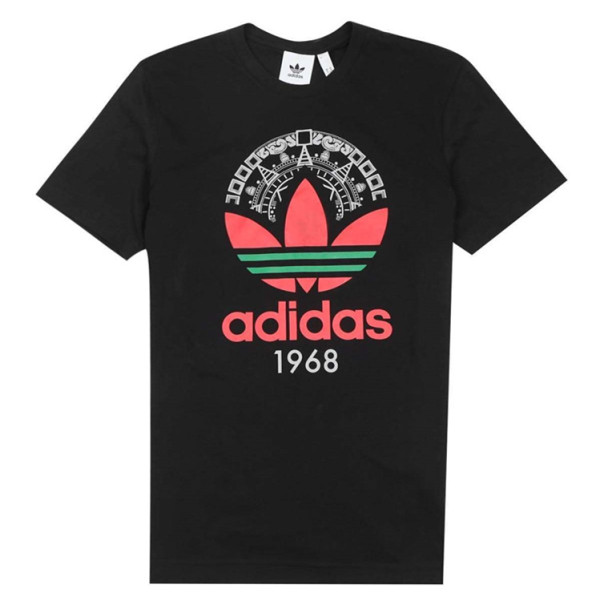 Adidas/三叶草 印花潮流运动短袖T恤 CD6825  黑