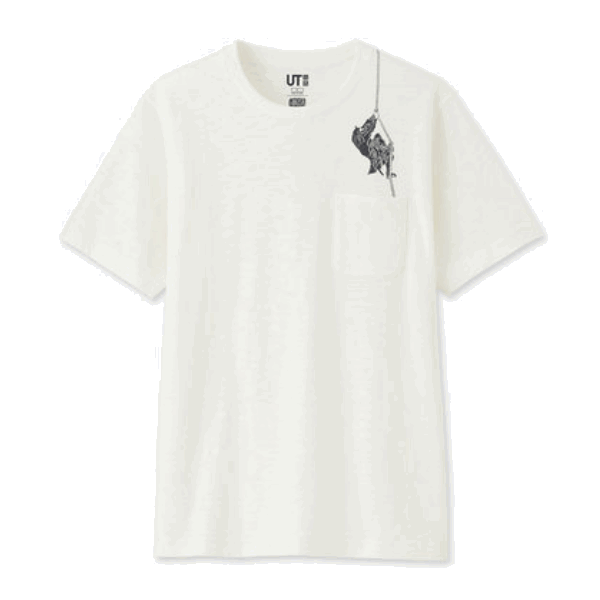 优衣库UNIQLO Hokusai Blue纯白印花T恤(短袖)