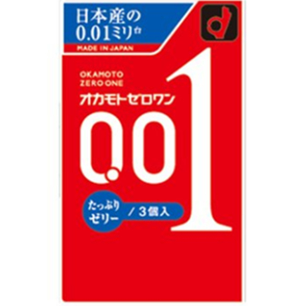 冈本进口001超薄避孕套200%润滑亲肤安全套新款3只