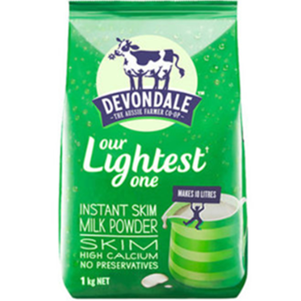 Devondale德运脱脂年成人冲饮牛奶粉1kg*1袋