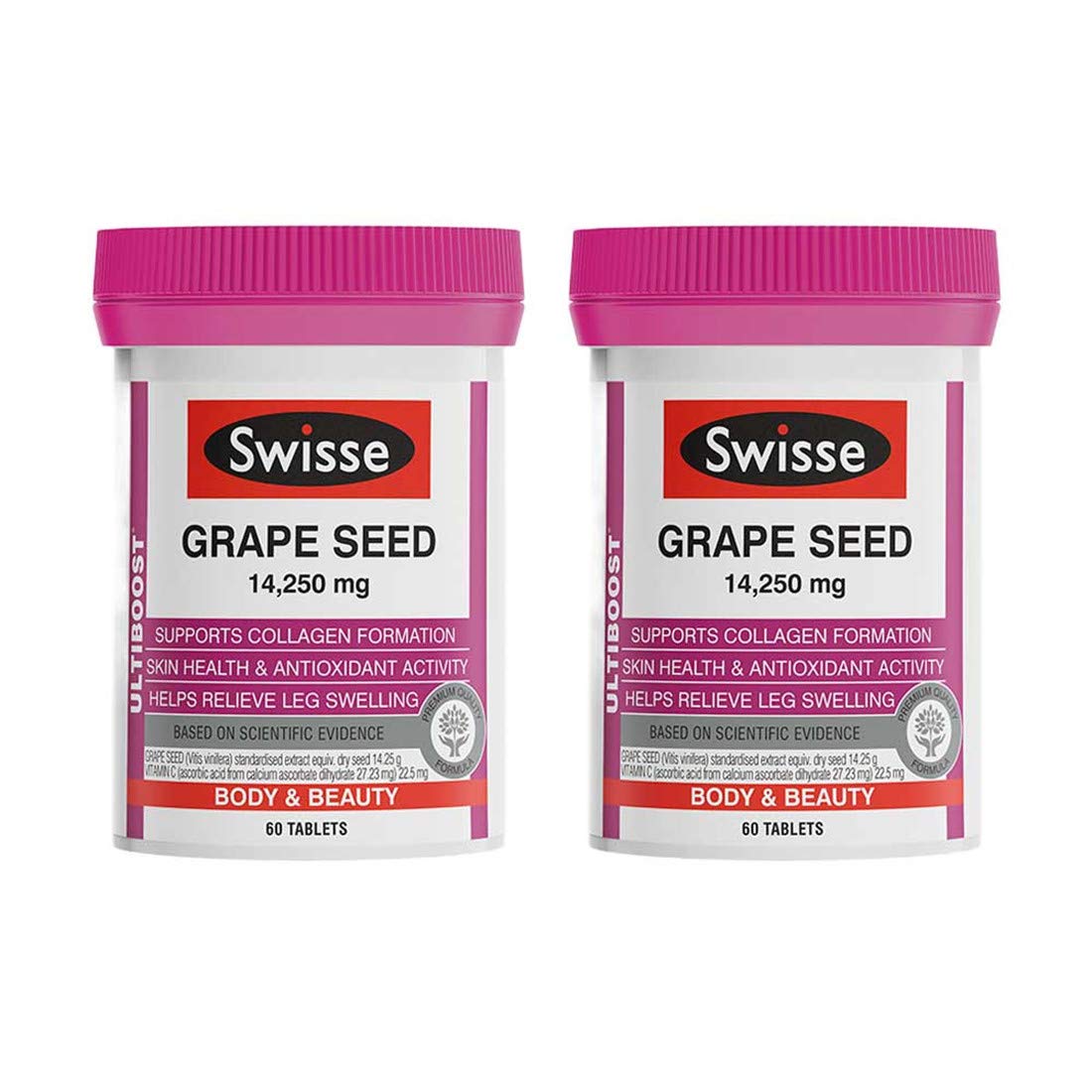 SWISSE 葡萄籽片60片/瓶2瓶装