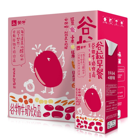 蒙牛 红谷谷粒早餐牛奶250ml*12盒*5件