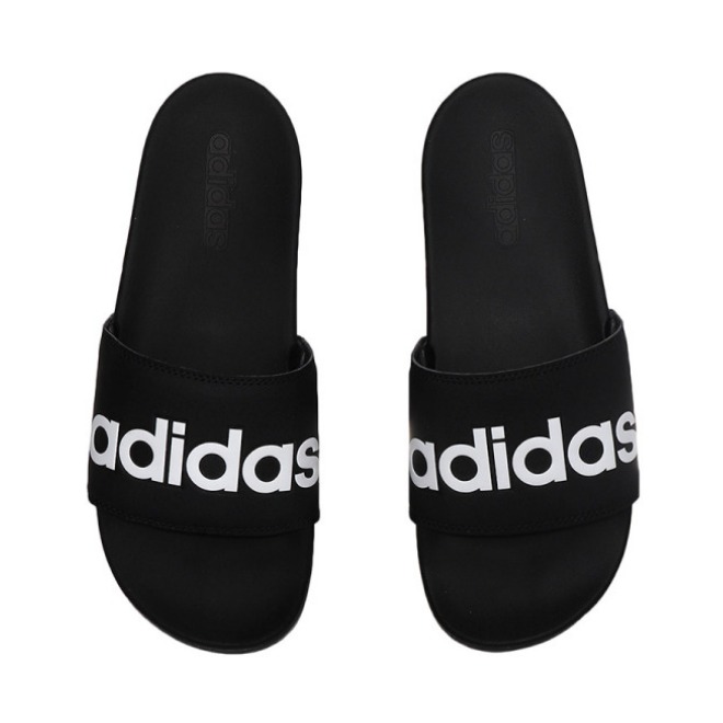 adidas Adilette Comfort 黑色白logo