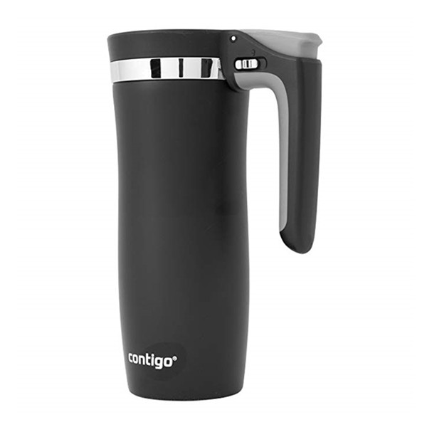 Contigo 自動(dòng)密封旅行杯真空不銹鋼 16oz 黑色