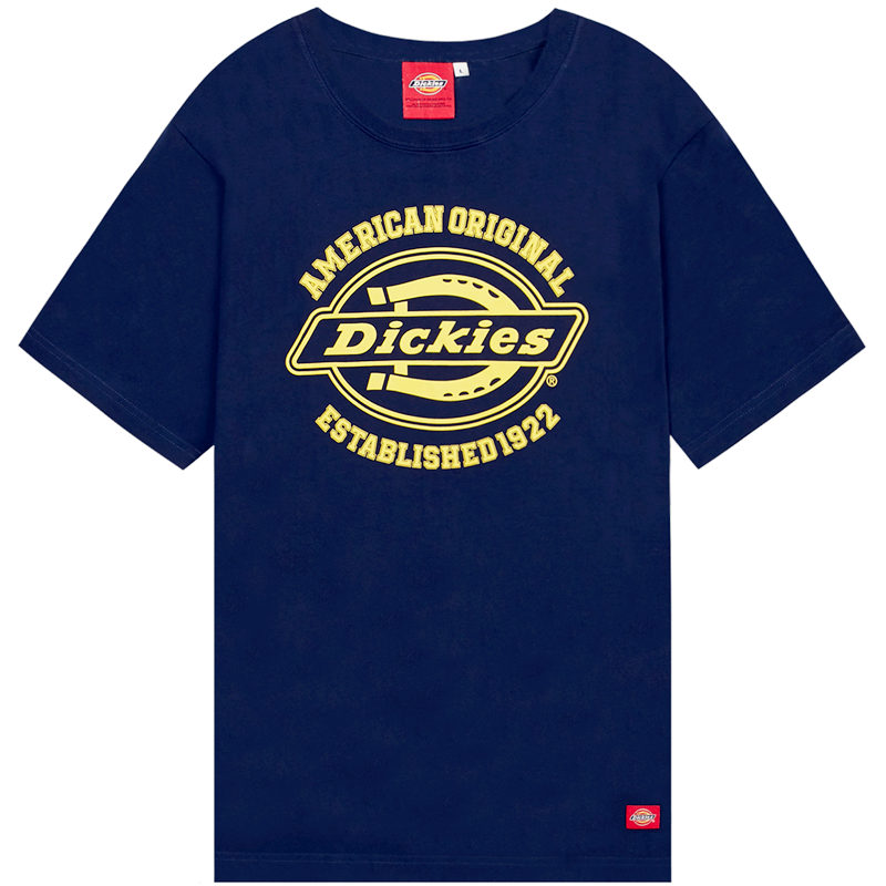 Dickies男式全棉休闲短袖T恤圆领logo印花情侣款短Tee