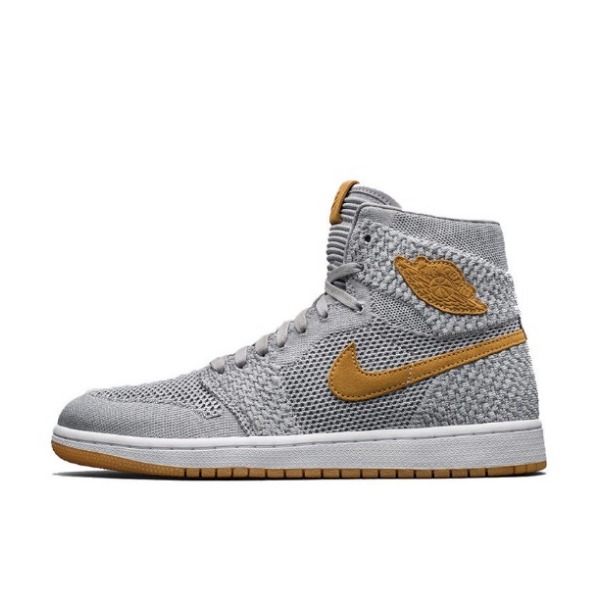 Air Jordan 1 Flyknit Wolf Grey 灰金编织