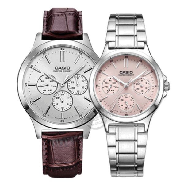 Casio/卡西欧 Analogue 简约复古皮带石英情侣表