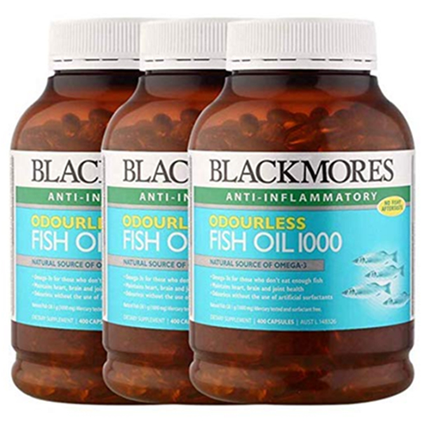 Blackmores 澳佳宝 无腥味深海鱼油400粒/瓶3瓶装