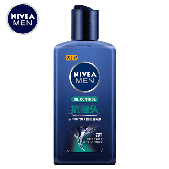 妮维雅 男士控油抗黑头洁面液 150ml