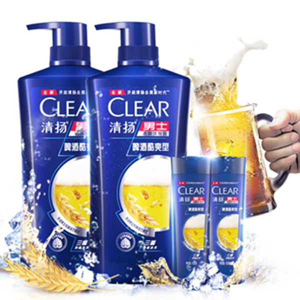 清扬(CLEAR)啤酒酷爽型男士去屑洗发水套装