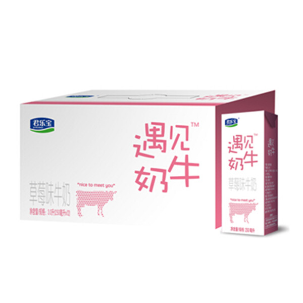 君乐宝遇见奶牛（草莓味）牛奶250ml*12盒