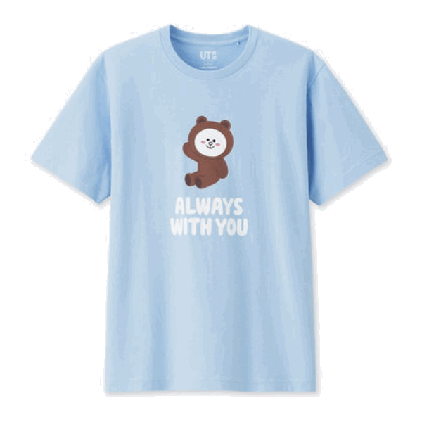优衣库UNIQLO LINE FRIENDS纯棉纯色印花T恤(短袖)