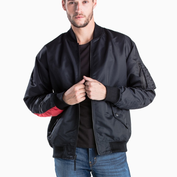 Levi's 黑色飞行员夹克外套
