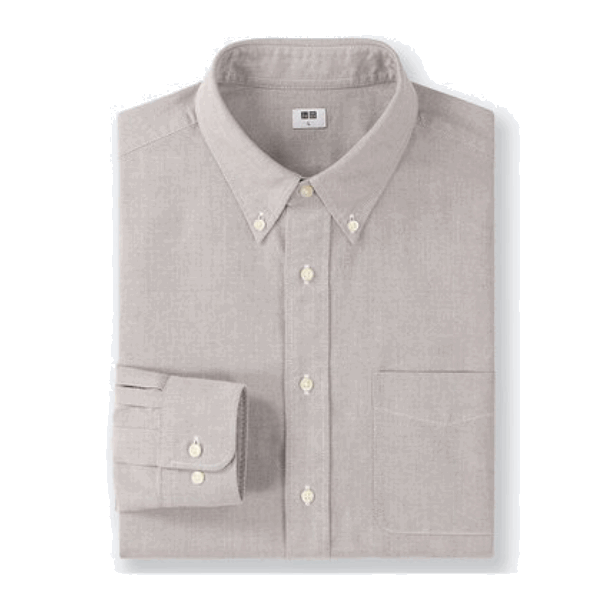 优衣库UNIQLO 纯色青春牛津纺衬衫(长袖)