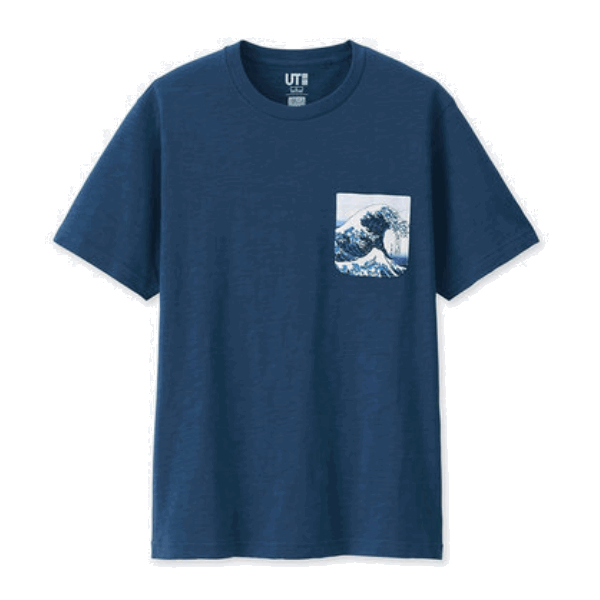 热款 | UNIQLO/优衣库 Hokusai Blue印花口袋短袖