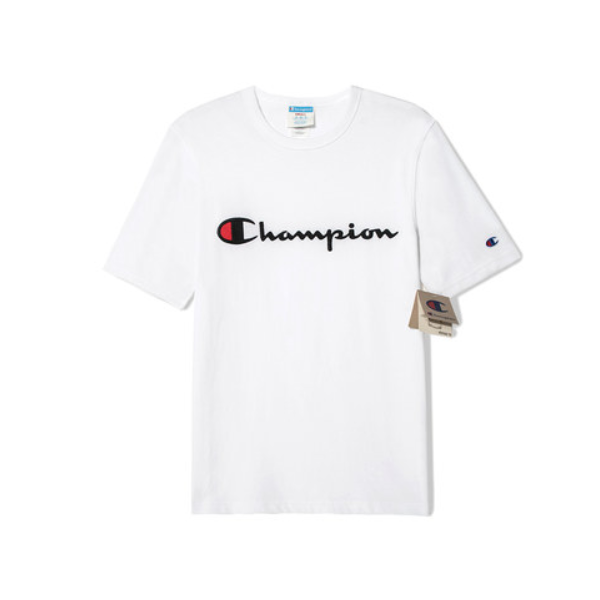 Champion 刺绣草写基础款短袖