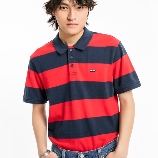 Levi's 翻领条纹POLO衫