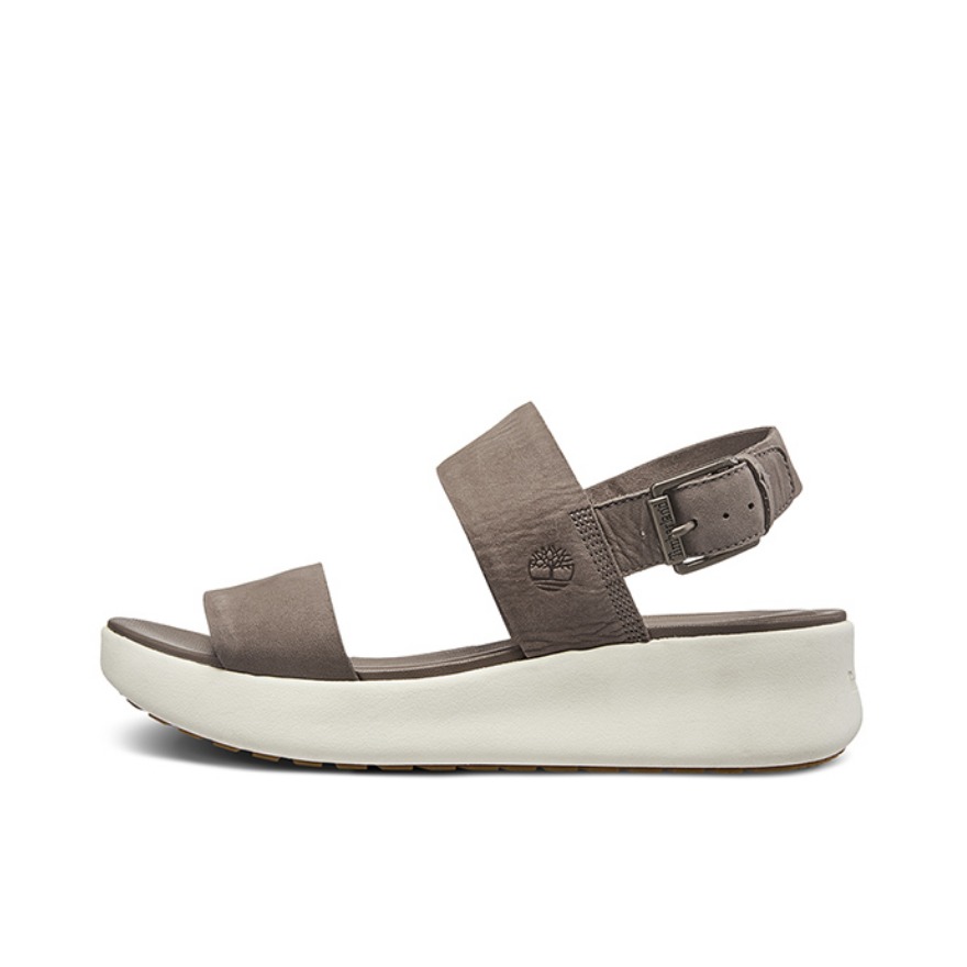 Timberland 厚底松糕休闲凉鞋 A1WX  灰褐色