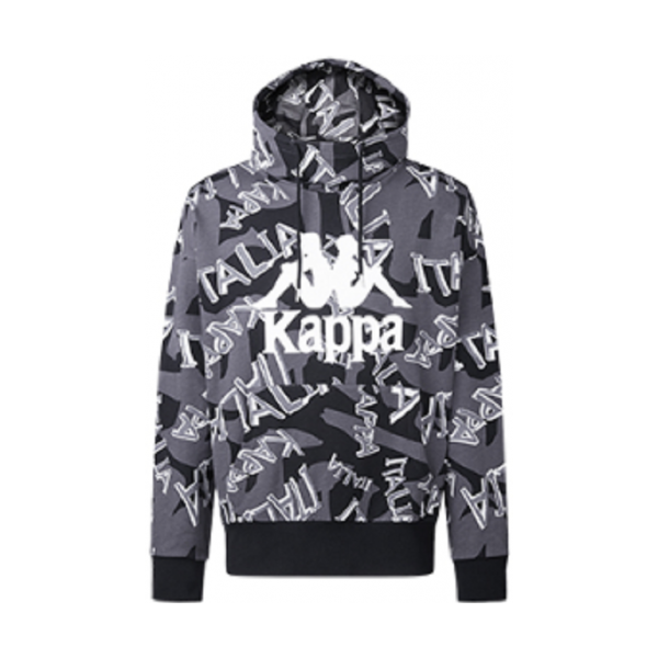Kappa 卡帕情侣男款运动印花套头帽衫